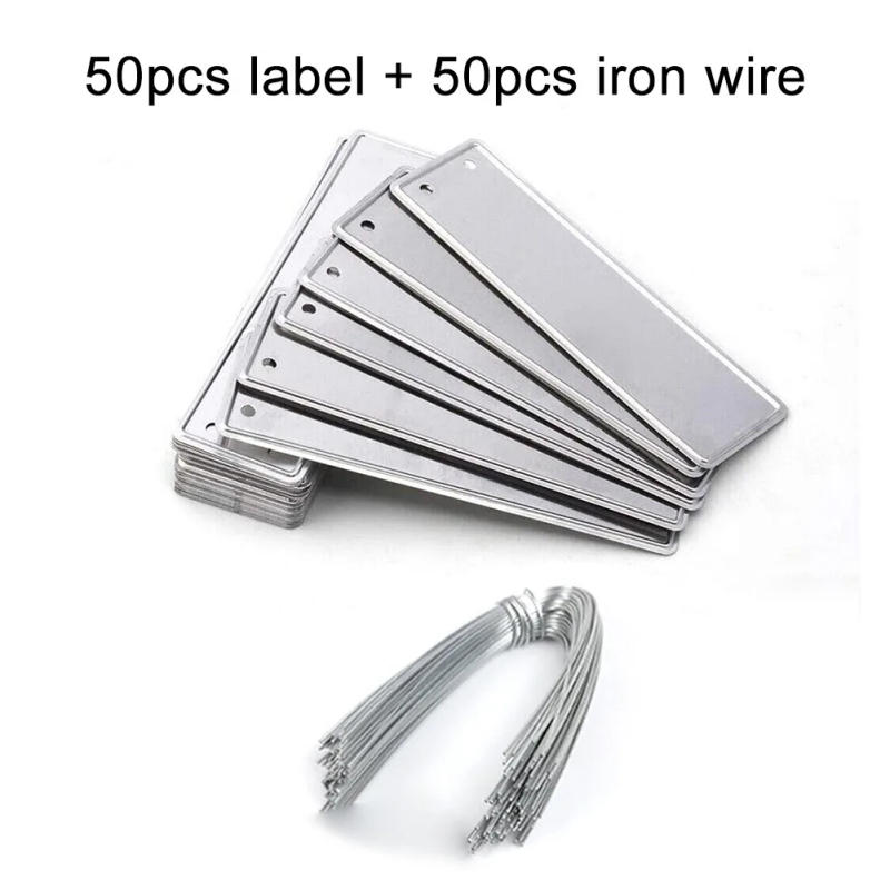 Description Picture 5 of item50pcs Aluminum Plant Labels Double Sided Metal Labels Tree ID Tag Waterproof Iron Wire Nursery Garden Labels Bonsai Sign Tag