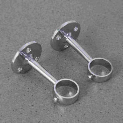 2 PCS Wardrobe Rail Support Hanging Rod Holder Curtain Bracket Ceiling Pole Brackets