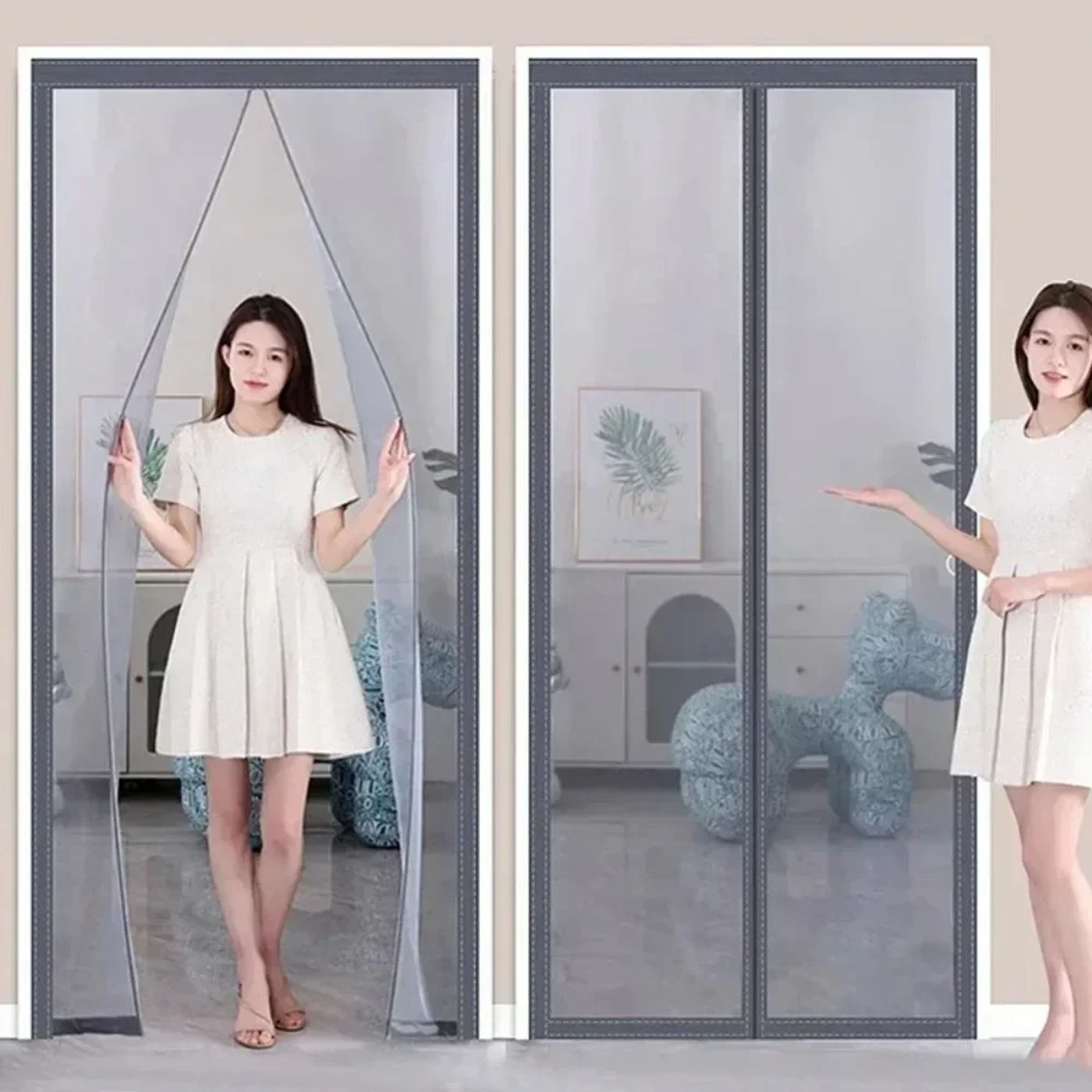 Description Picture 2 of itemMagnetic Mosquito Net Magnetic Door Curtain Window Curtains 80/90/100 Cms Automatic Closing Shades Screen Home Textile Garden