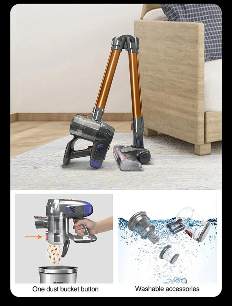 Description Picture 6 of itemwireless portable vacuum cleaner for home 2600mAh Removable battery electric broom carpet floor sofas mattresses dust cleaner