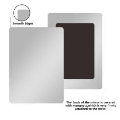 For Bathroom Cabinets Rectangle Magnetic Mirror 5x7in Locker Mirror Bathroom Frameless Design Protective Coating