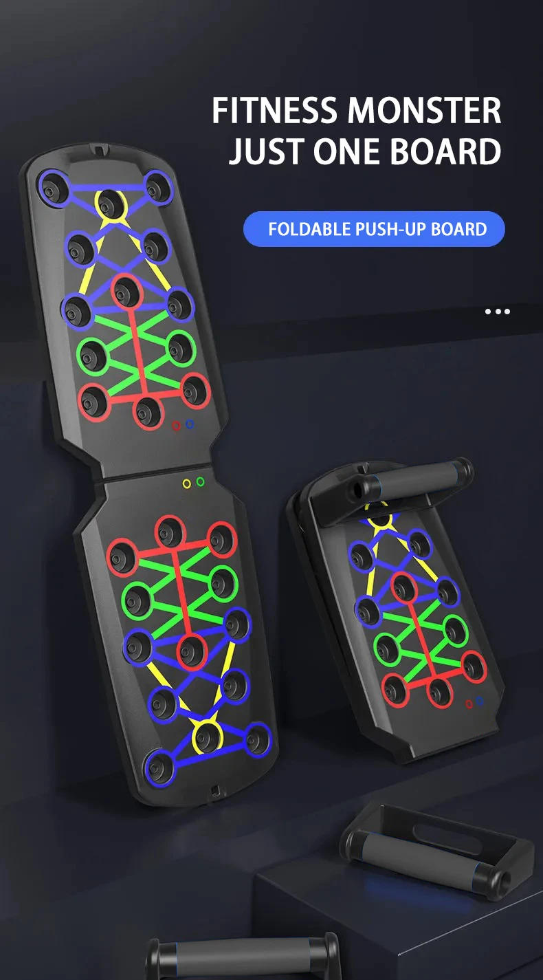 Description Picture 2 of itemPortable Multifunctional Push-up Board Set With Handles Foldable Fitness Equipment For Chest Abdomen Arms And Back Training