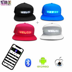 DIY Led Luminous Advertising Flexible Display Caps Bluetooth Control App Programmable Scrolling Message for Party Festival Hats
