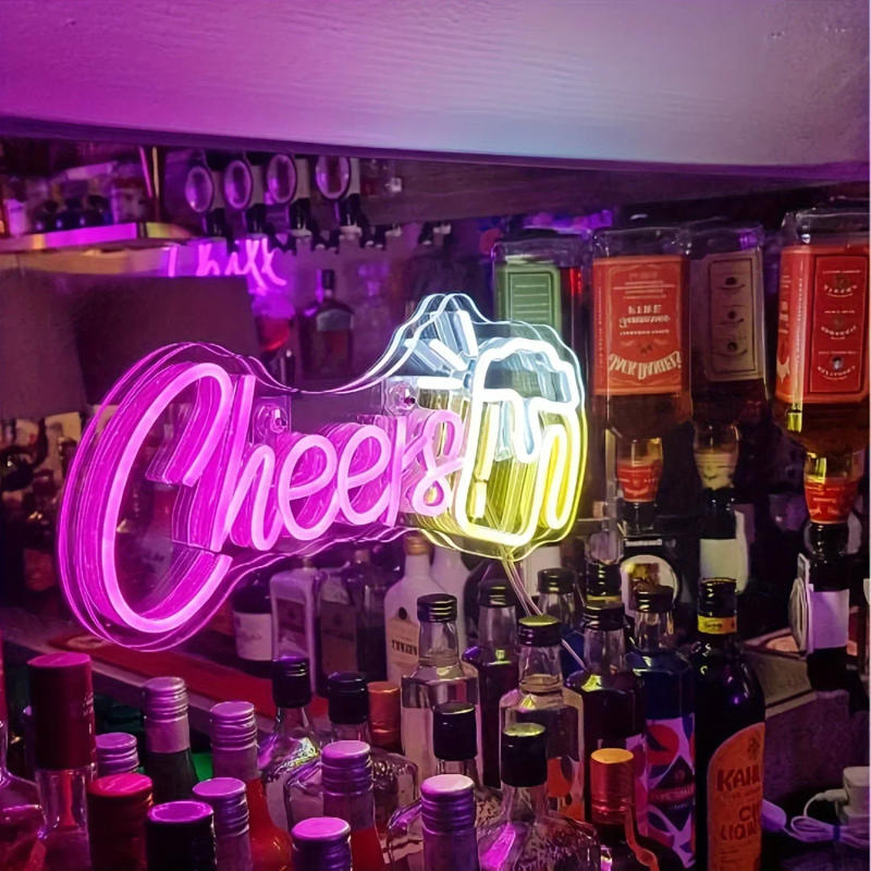 Description Picture 4 of itemCheers Beer Neon Sign For Home Wall Decor LED Neon Light For Bedroom Game Room Decor USB Powered Night Light For Bar Shop Gifts