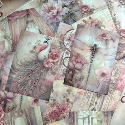 50sheets Retro Scrapbook Material Paper Hand Account DIY Collage Decoration Background Craft Paper