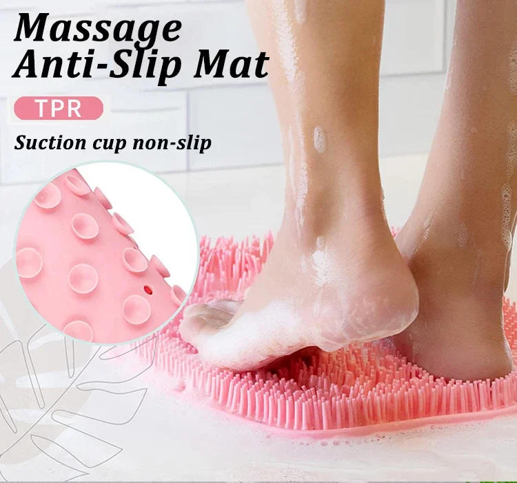 Description Picture 2 of itemSilicone Rub Back Brush Bathroom Non-slip Wash Foot with Sucker Bath Massage Foot Exfoliating Brush Pad Bath Brush Foot Scrubber
