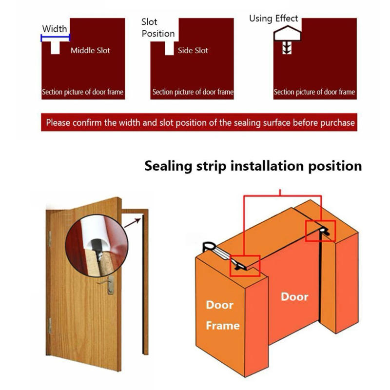 Description Picture 4 of itemDoor Seam Sealing Strip Rubber Sealing Tape Frame For Door Window 5/10mm Soundproof Windproof Anti-collision Sealing Strip