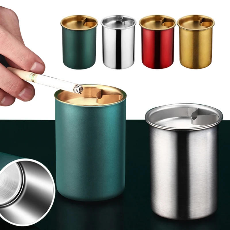 Description Picture 4 of itemDetachable Metal Stainless Steel Ashtray Creative Funnel Windproof Car Ashtray Cup Living Room Anti-fly Ash Office Home Decor