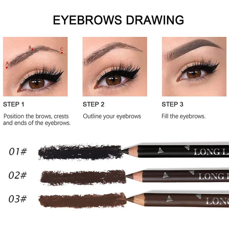Description Picture 5 of item6pcs Eyebrow Eyeliner Pencils Makeup Waterproof Eye Brow Pen Long-lasting Nice Color Natural Black Brown Cosmetic Beauty Tools