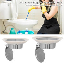 Backflow Squatting Pan Accessories Sewer Toilet Odor Stopper Toilet Deodorant Stopper Anti-smell Plug Anti-blocking Cover