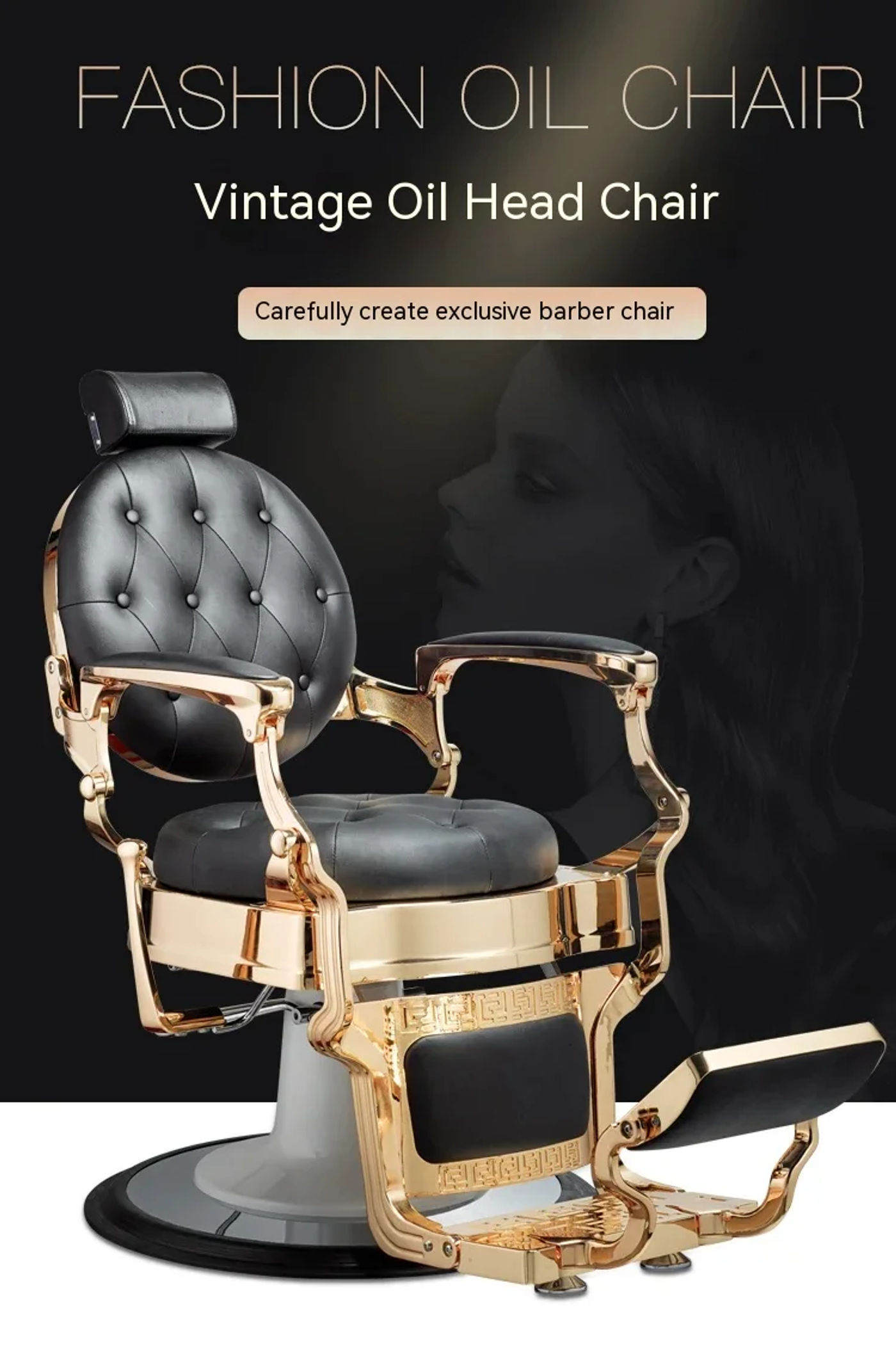 Description Picture 2 of itemHairdresser Barbershop Barber Chair Adjustable Recliner Luxury Dentist Barber Chair Adjustable Headrest Chaise Furniture QF50BC