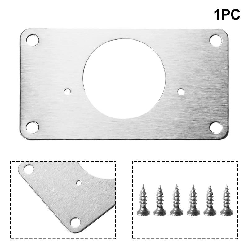 Description Picture 5 of item1/2/4/10Pairs Hinge Repair Plate Stainless Steel Door Fixing Plates For Cabinet Furniture Hinges Kitchen Cupboard Mounting Tool