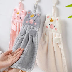 1PC- Hanging Embroidery Water Absorbing and Non Hair Dropping Wipe Towel