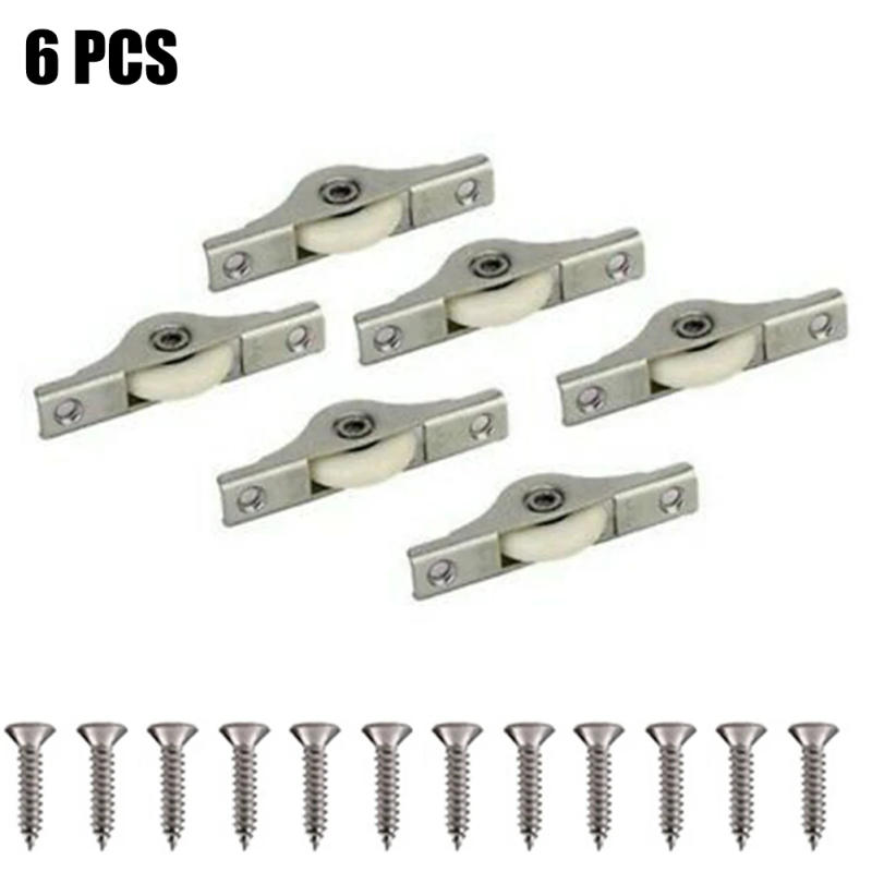 Description Picture 2 of itemRoller Wheel Accessories Pulley For Door For Kitchen Plastic+stainless Steel With Nylon Roller 6Pcs Door Accessory