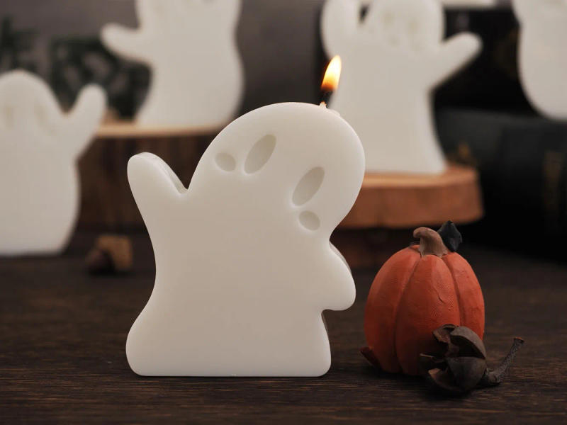 Description Picture 5 of item6Pcs/Set Halloween Silicone Mold Cute Ghost Candle Mold Scented Stone Molds Gypsum/concrete/epoxy Resin Ghost Ornament Mould