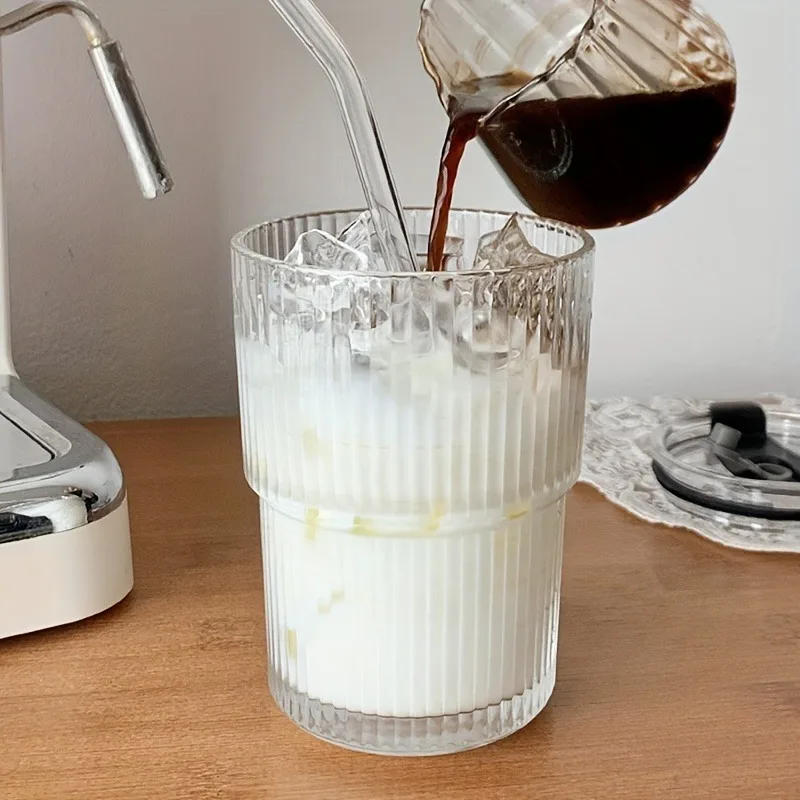 Description Picture 6 of itemCute Vertical Bamboo Cup Milk Coffee Water High-Value Glass Tumbler for Home Office Us Aesthetic Durable Drinkware Summer Winter