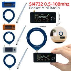 SI4732 0.5-108mhz Portable Radio LSB USB AM FM Pocket Mini Radio 1.9inch IPS Screen HF SW MW VHF Radio with 2pcs Antenna