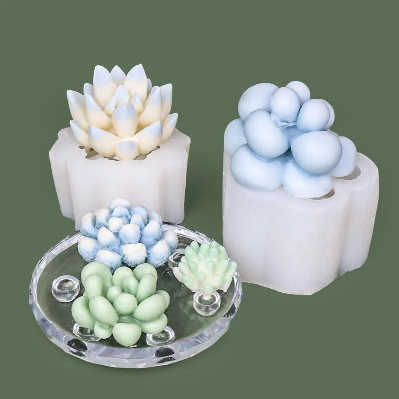 Description Picture 5 of item3D Silicone Candle Mold Cactus Scented Candle Forms Simulation Succulent Plant Flower Soap Aromatherapy Candle Making Mold Craft
