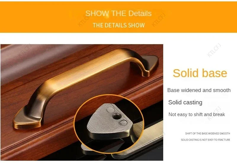 Description Picture 6 of itemEuropean Style Cabinet Wardrobe Door Handle European Style Zinc Alloy Handle Modern and Simple Rural Drawer Cabinet Handle