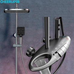 Modern Rain Shower Faucet Bathroom Hot Cold Mixer Shower Set Bathtub Wall Mount SPA Rainfall Large Head Shower System with Bidet