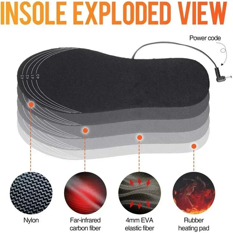 Description Picture 6 of itemUSB Heated Shoe Insoles Electric Foot Warming Pad Feet Warmer Sock Pad Mat Winter Outdoor Sports Heating Insole Winter Warm
