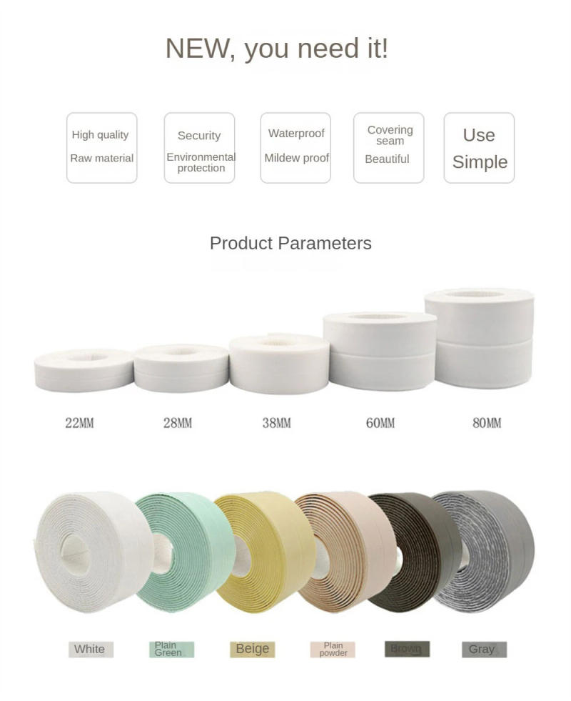 Description Picture 6 of itemPVC Waterproof Wall Sticker Self-adhesive Sink Stove Crack Strip Kitchen Bathroom Bathtub Corner Sealant Strip New Style