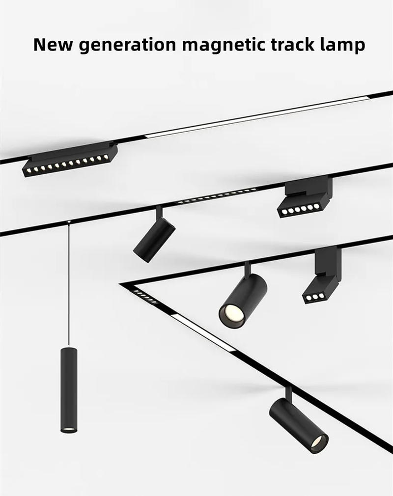 Description Picture 2 of itemMagnetic suction track light 48V none main light LED line light grille light downlight Embedded magnetic track light