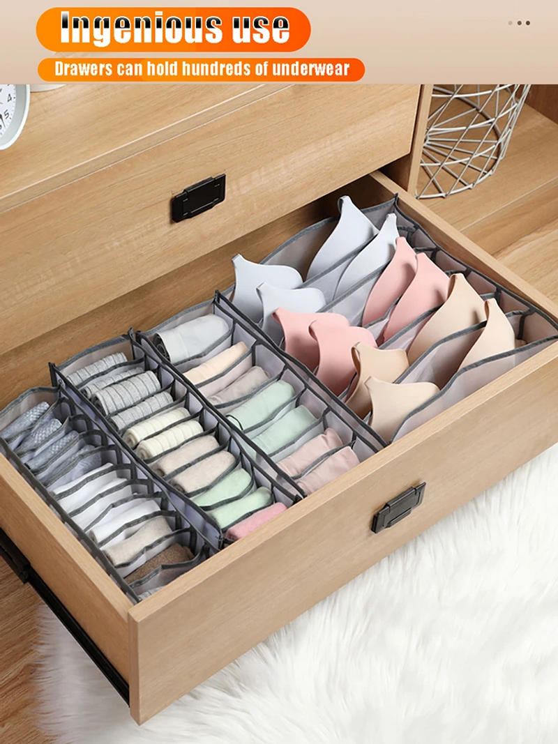 Description Picture 5 of itemUnderwear Organizer Clothes Wardrobes Box Closet Room Organizers Foldable Drawer Home Organization And Bra Storage Bedroom Shelf