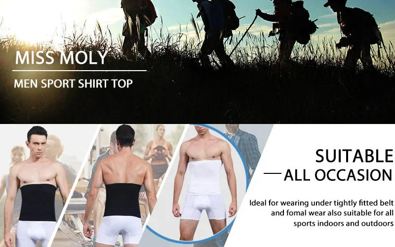 Description Picture 4 of itemMen's Waist Control Belt Shaping Band Firm Tummy Control Shapewear Compression Waist Cincher Belly Fat Slimming Body Shaper