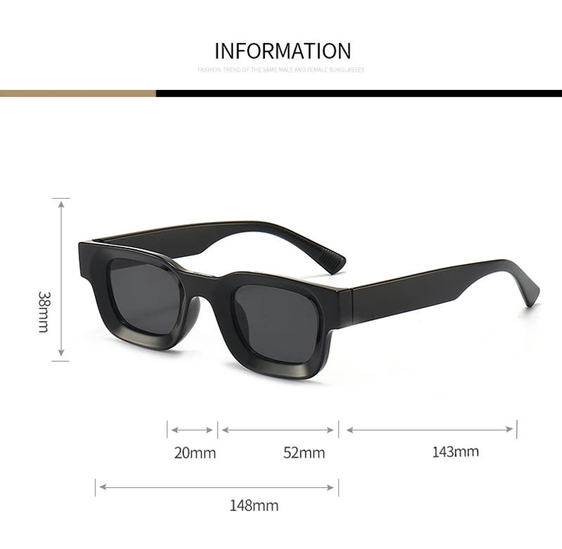 Description Picture 4 of itemSmall Rectangle Sunglasses Women Men Vintage Brand Designer Square Luxury Sun Glasses Shades Female Outdoor fishing Sunglasses