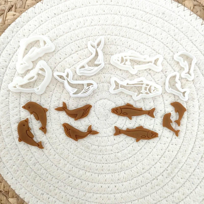 Description Picture 3 of itemFish Series Earrings Polymer Clay Cutter Dolphin Whale Sardines Pottery Mold DIY Jewelry Pendant Shape Pressed Clay Tools