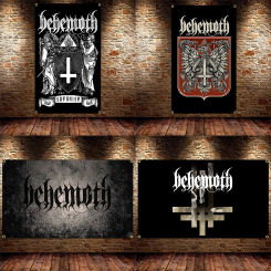 90X150CM 3X5Ft Black Metal Band behemoths  Flag Polyester Printing Black Metal Band Banner For Decor Tapestry