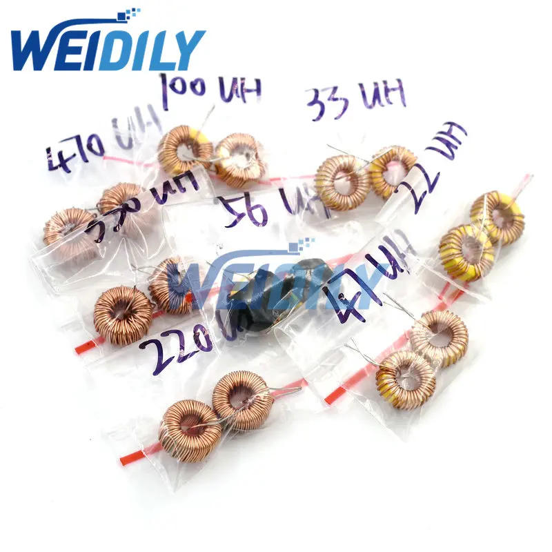 Description Picture 2 of item16PCS 3A 22UH-470UH Magnetic Induction Coil Toroidal inductor Winding Inductance For LM2596 8 Values Assortment New