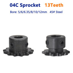 1pc 13 Teeth 04C Industrial Drive Sprocket  13T 45# Steel Chain Gear Bore 5 6 6.35 7 8 10 12mm Pitch 6.35mm