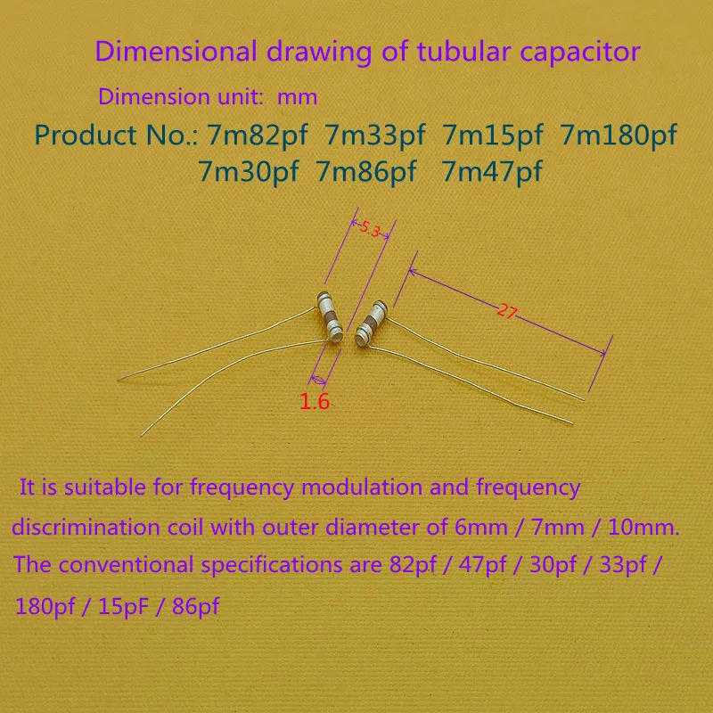 Description Picture 2 of itemTubular porcelain tube capacitor of frequency modulation resonance coil of intermediate frequency transformer