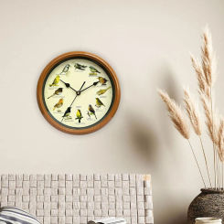 Bird Wall Clock Minimalist Silent that Sings on Hour Bird Clock with Sound for Kitchen Bedroom Living Room Office Decoration