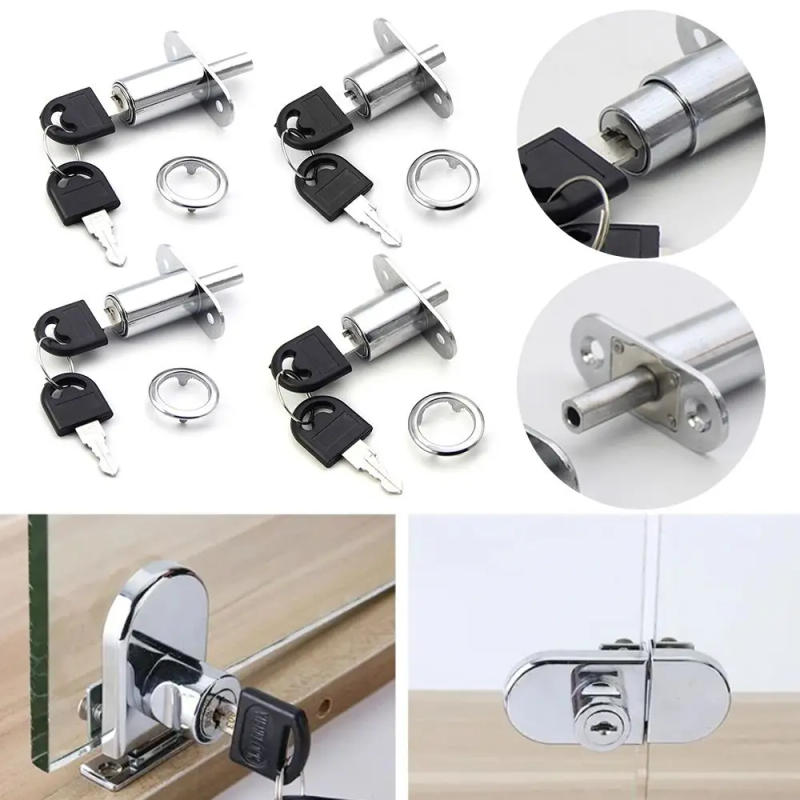 Description Picture 2 of item23/32mm Cam Cylinder Lock Useful Hardware Furniture Tongue Door Bolt Latch with Key Drawer Lock Sliding Door