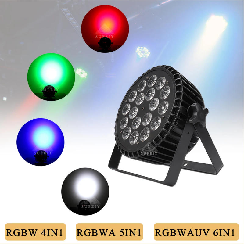 Description Picture 5 of itemNo Tax 24Pcs Aluminum Par Light 18x12W/18x18w RGBW/RGBWA UV 4in1 LED Flat Stage Light DMX512 Control Party DJ Disco Lighting