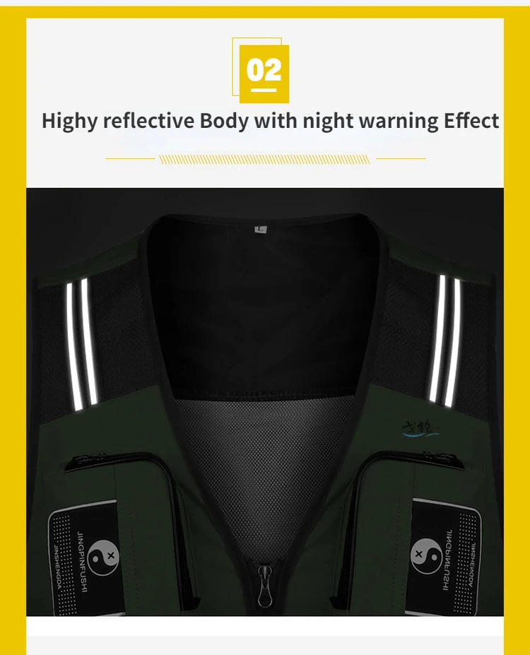 Description Picture 5 of itemFishing Clothing Detachable Breathable Mesh Fishing Vest with Large Pockets Light Fly Lure Men Vests Perfect for All Seasons