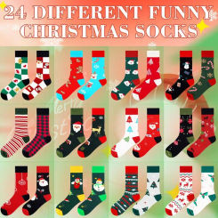 Christmas stocking Advent Calendar 24 Days Of Socks 24 Days Countdown Christmas Socks 24pcs stockings Christmas Gift