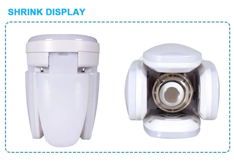 Description Picture 4 of itemE27 28W LED Bulb Fan Blade Timing Lamp 220V 110V 360°Foldable Led Industrial Light Bulb Lamp For Home Ceiling Light Garage Light