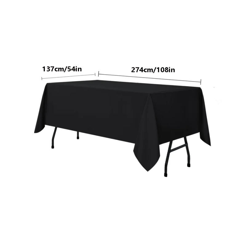 Description Picture 3 of itemBlack Rectangular Tablecloth - 54 x 108 inches - Disposable tablecloths for meals, parties and other occasions.