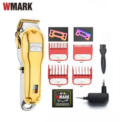 Hot Sale WMARK All-metal Cordless Hair Clipper NG-2020B Electric Hair Trimmer 2500mAh Cordless Hair Cutter Golden Color