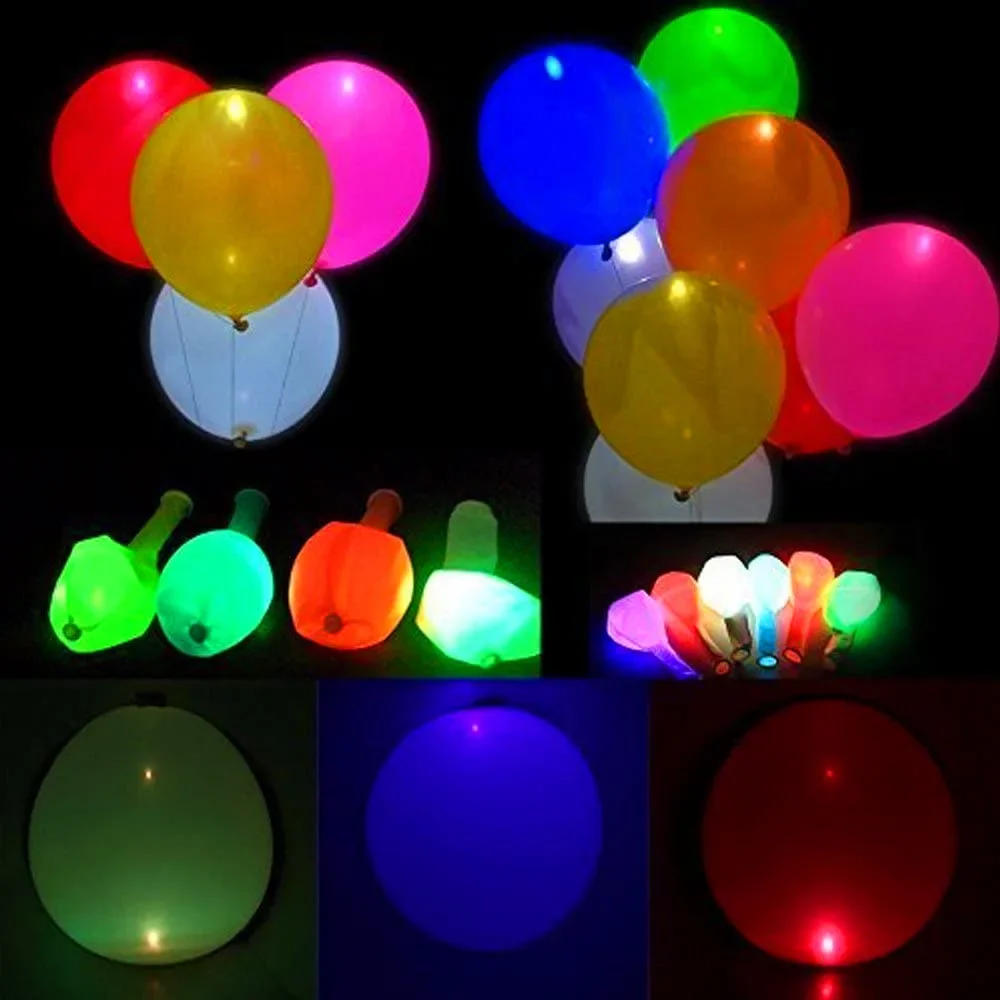 Description Picture 4 of item5/10pcs LED Light Up Balloons Luminous Balloons Glow In The Dark Party Balloon Supplies Birthday Easter Party Wedding Decoration