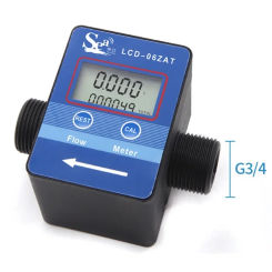Digital LCD Water Milk Oil Syrup Flow Sensor Meter Flowmeter  Battery Flow Measuring Instruments G1/2 G3/4 Inch