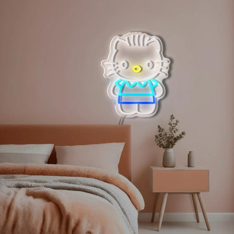 Description Picture 5 of itemHello Kitty Neon Sign for Wall Decor USB Powered Neon Light for Home Bedrroom Game Room Decor Gift for Friends Familes Kids Gift