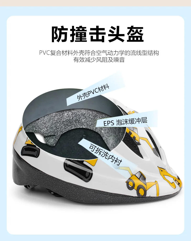 Description Picture 6 of item3-8 Years Ultralight Bike Helmet for Kids Adjustable Strap EPS Foam Balance Bike Pulley Skateboard Road MTB Cycling Helmet