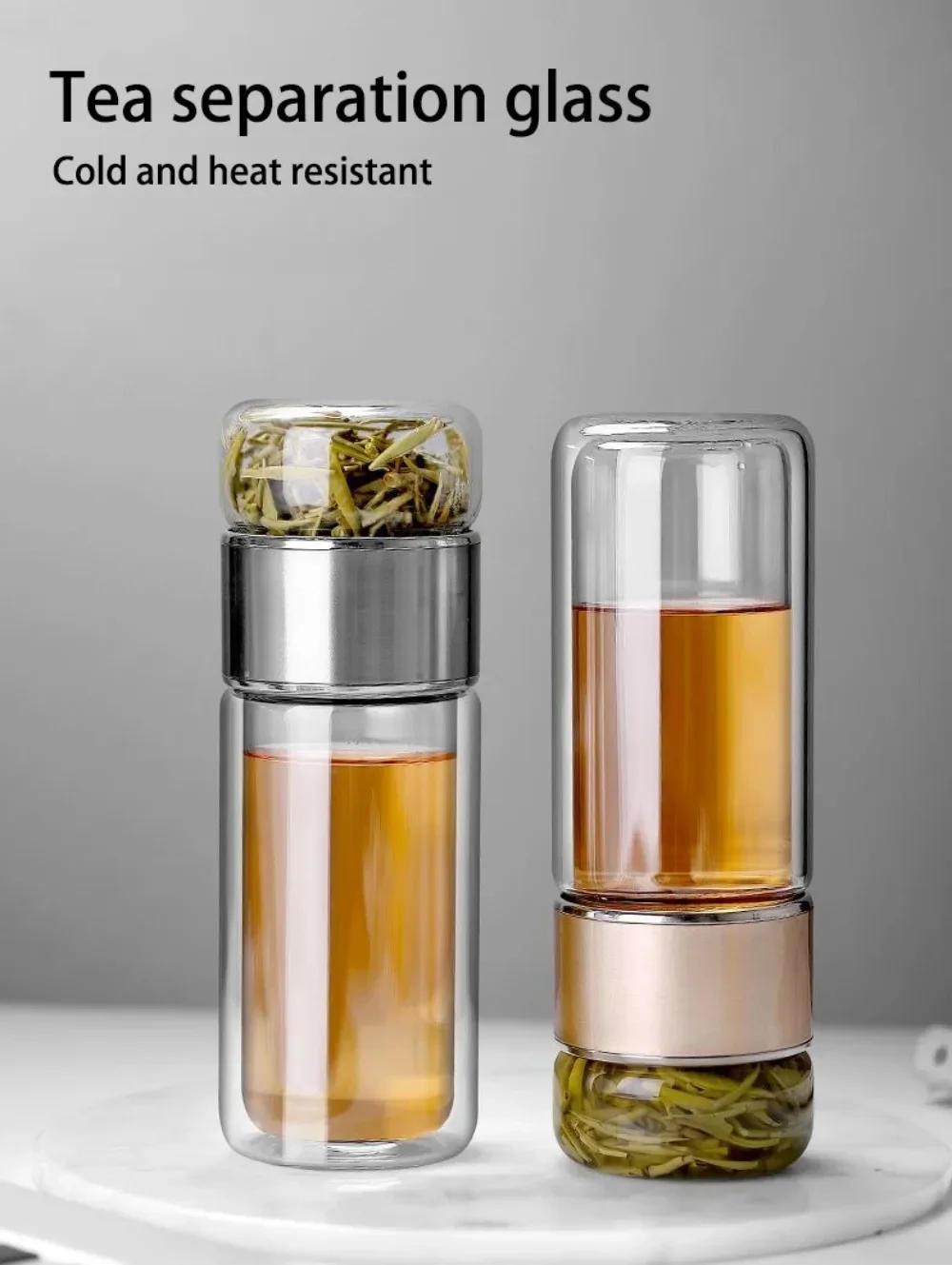 Description Picture 2 of itemTea Water Bottle High Borosilicate Glass Double Layer Tea Water Cup Infuser Tumbler Drinkware Water Bottle With Tea Filter