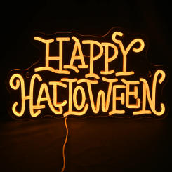 Happy Halloween Neon Signs Gothic Art Letter LED Lights Room Decoration Festival Party Bar Home Bedroom Club Wall Decor Signs