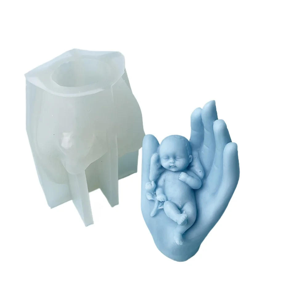 Description Picture 3 of itemAngel Human Hand Silicone Candle Mold, Palm Baby Soap, Plaster Mould, Kid Chocolate Ice Making, Desk Decor, Mother's Day Gift